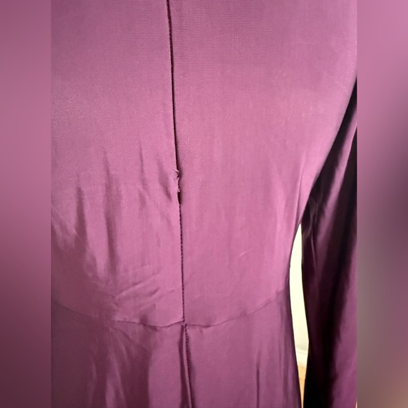 Vintage 90s Betsey Johnson Eggplant Purple Mock Neck Emo Witchy Skater Dress - Picture 5 of 10